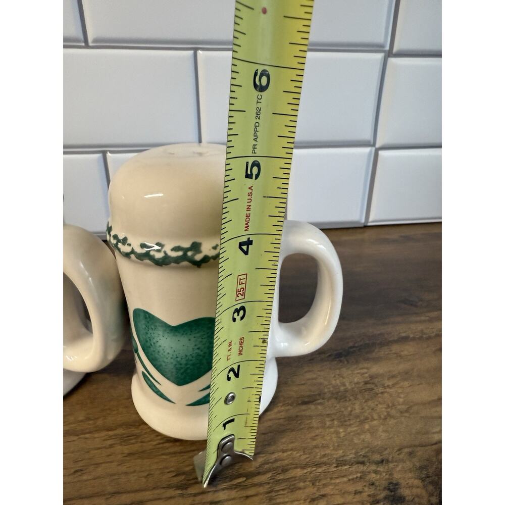 VTG Salt Pepper Shakers Napkin Holder Country Green Heart Sponge‎ Painted - Picture 12 of 13